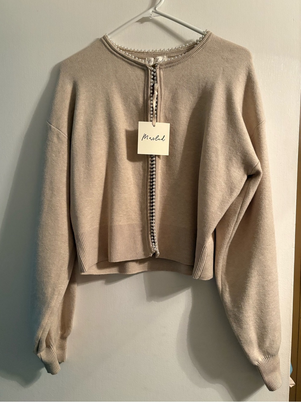 NWT Marled Beautiful Pearl Lined Cardigan